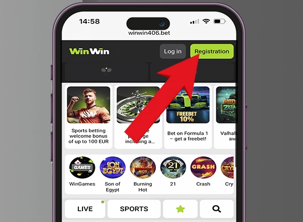 Step 1, Click Registration on WinWin Ghana’s homepage.