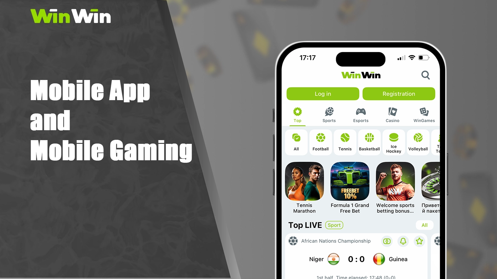 WinWin Mobile App - Bets and Casino on Your Smartphone