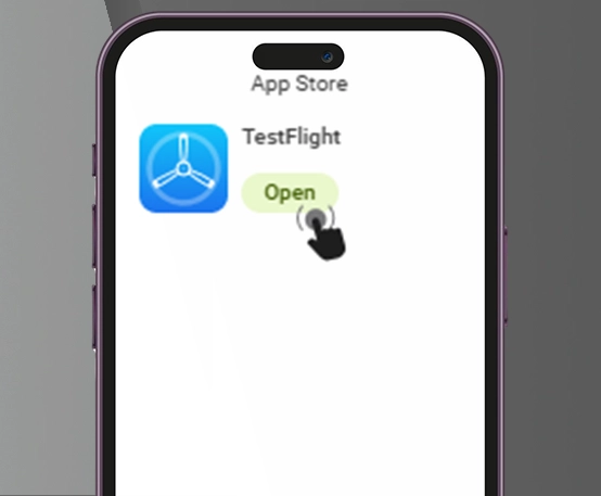 Step 3, open TestFlight